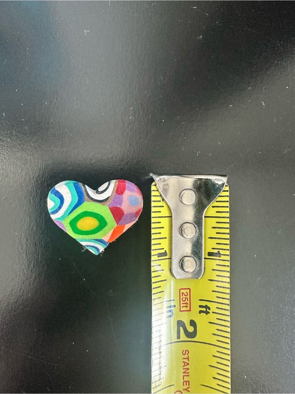 Colorful Patterned Heart Pin - Multicolor - Picture 3 of 3